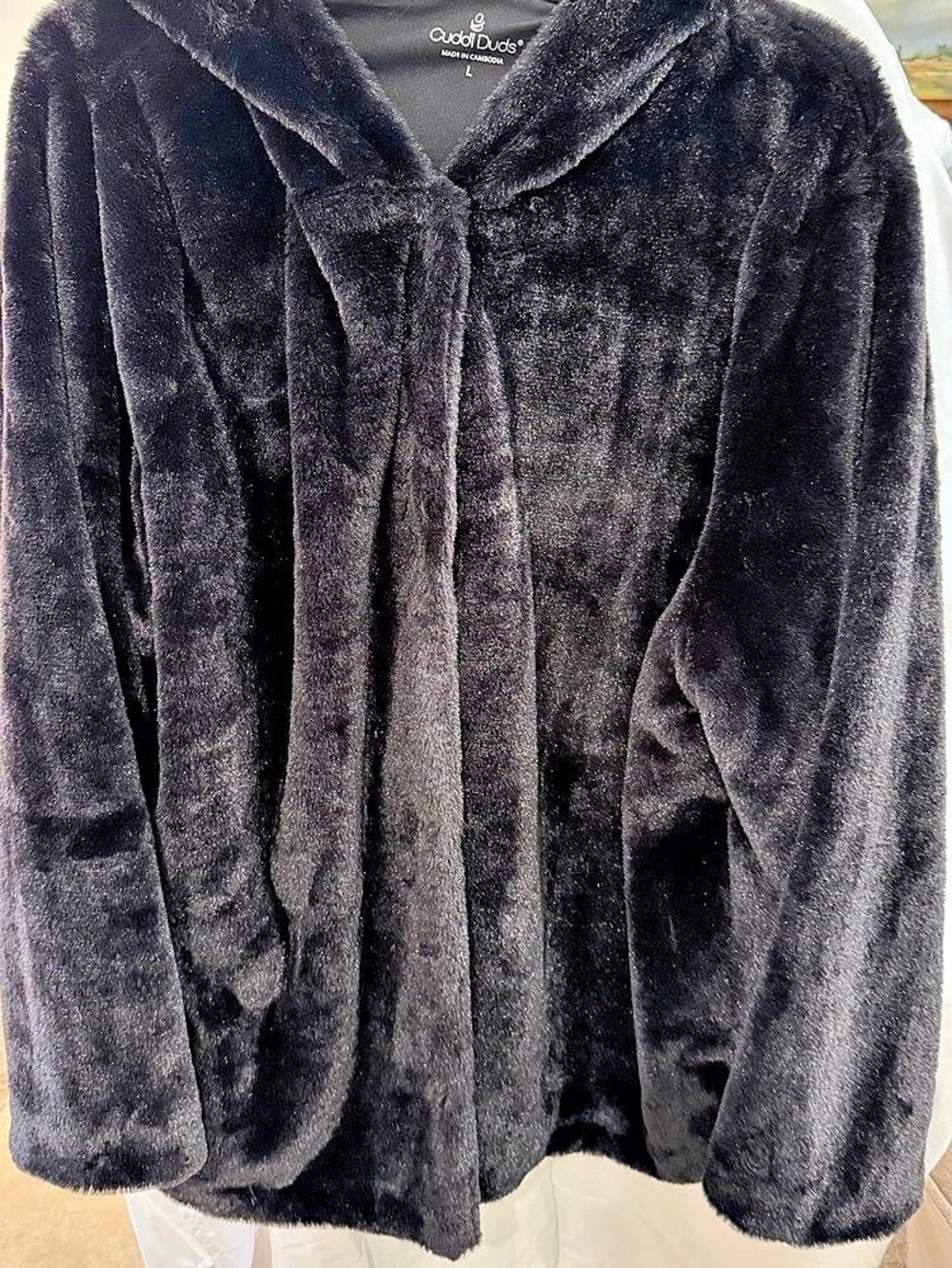 Cuddl Duds Faux Fur Hooded Jacket Black